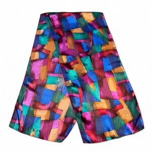Vintage multicolor silk scarf